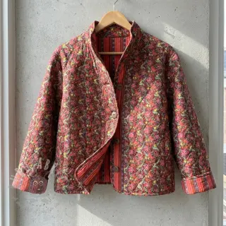 Bawełniana tkanina VOILE STEPPED Paisley flowers brown digital print