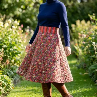 Bawełniana tkanina VOILE STEPPED Paisley flowers brown digital print
