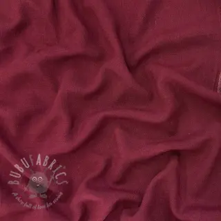 Tkanina wiskozowa z lnem WASHED wine red