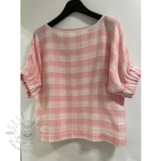 Muślin double gauze Double sided CHECKS MINI old rose