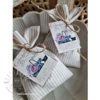 Len z bawełną Lira medium stripe beige