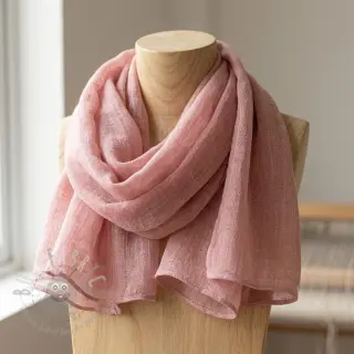 Bawełniana tkanina SLUB WASHED old rose