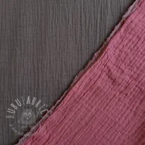Muślin double gauze DOUBLE SIDED dark grey ORGANIC