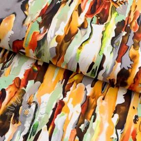 Bawełniana tkanina SATIN STRETCH Abstract paint