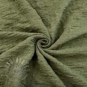 Bawełniana tkanina SMOGGED EMBROIDERY army green