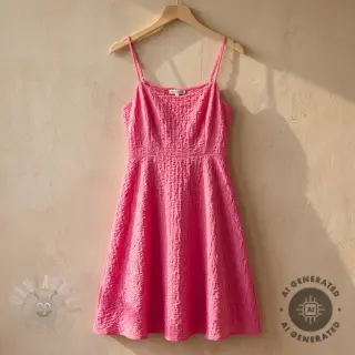 Bawełniana tkanina SMOGGED EMBROIDERY fuchsia
