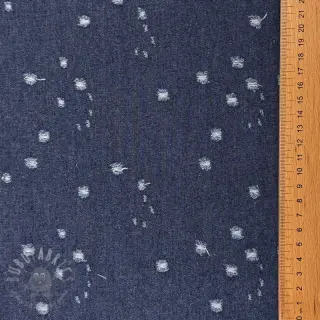 JEANS DENIM 6 OZ Uneven Small Holes dark blue