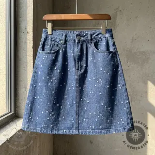 JEANS DENIM 6 OZ Uneven Small Holes dark blue
