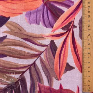 Tkanina wiskozowa z lnem Painted leaves
