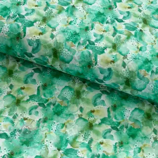 Bawełniana tkanina EMBROIDERY Viola green digital print