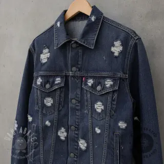 JEANS DENIM 6 OZ Big Holes dark blue