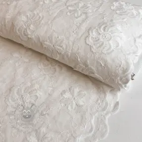 Bawełniana tkanina EMBROIDERY Catchy Flowy white