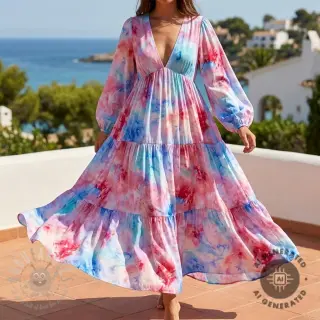 Wiskoza SATIN Blurricio design C