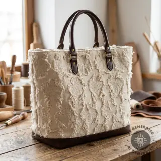 Bawełniana tkanina z lnem JACQUARD RUFFLE