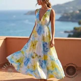 Wiskoza SATIN Blurricio design B