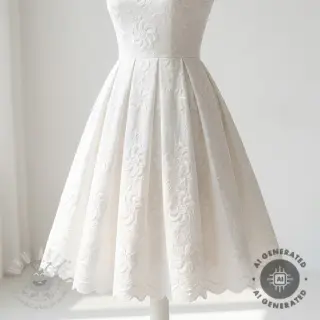 Bawełniana tkanina EMBROIDERY Catchy Flowy white