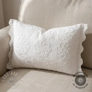 Bawełniana tkanina EMBROIDERY Catchy Flowy white