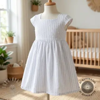Bawełniana tkanina EMBROIDERY Flowstripe