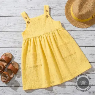 Bawełniana tkanina SMOGGED EMBROIDERY yellow