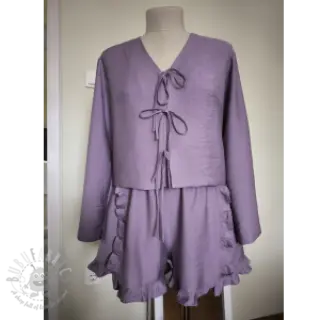 Tkanina wiskozowa z lnem BUBBLY lilac