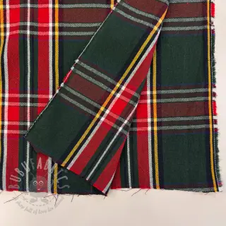 Tkanina dekoracyjna Ecossais vert rouge
