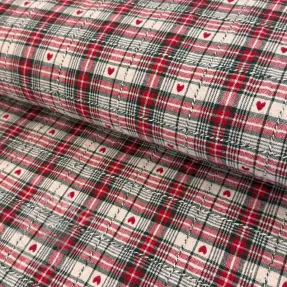 Tkanina dekoracyjna jacquard Villars ecru rouge