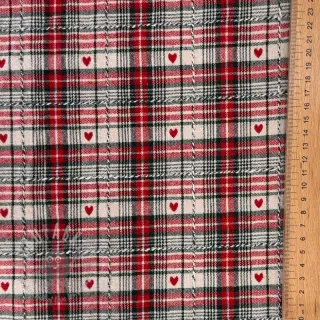 Tkanina dekoracyjna jacquard Villars ecru rouge