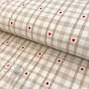 Tkanina dekoracyjna jacquard Ollon ficelle rouge