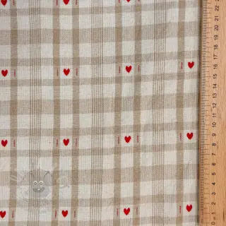 Tkanina dekoracyjna jacquard Ollon ficelle rouge