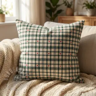 Tkanina dekoracyjna jacquard Ollon vert rouge