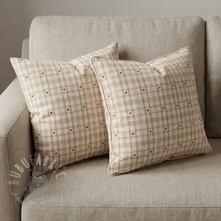 Tkanina dekoracyjna jacquard Ollon ficelle rouge