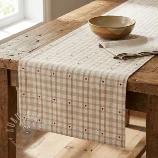 Tkanina dekoracyjna jacquard Ollon ficelle rouge