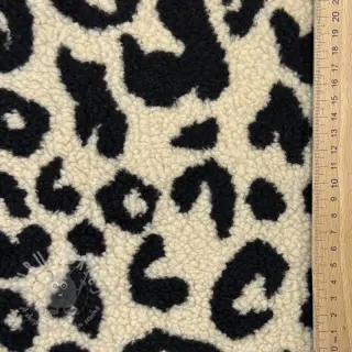 Tkanina płaszczowa TEDDY JACQUARD Animal skin black