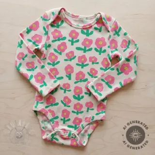 Jersey RIB JENNIFER BOURON Flowers natural pink ORGANIC