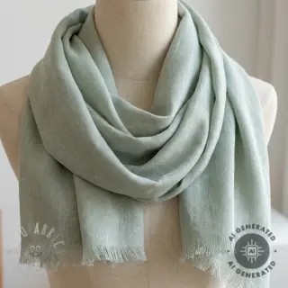 Len z bawełną PLAIN mint