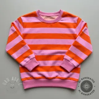 Dresówka drapana SOFT Stripes orange