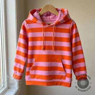 Dresówka drapana SOFT Stripes orange