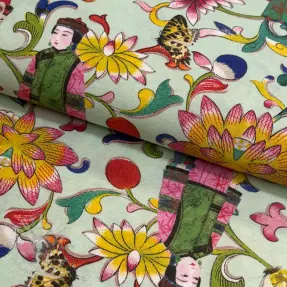 Tkanina dekoracyjna premium Lotus bloom lady digital print