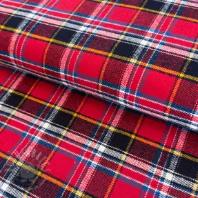 Bawełniana tkanina FLANEL YARN DYED BRUSHED CHECK design E
