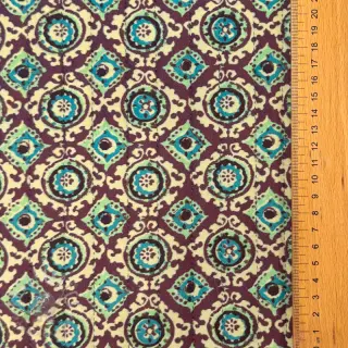 Tkanina elastyczny aksamit VELVET QUILT Flowers abstract petrol