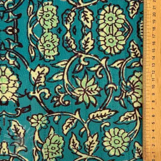 Tkanina elastyczny aksamit VELVET QUILT Flowers abstract petrol