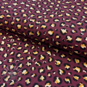 Tkanina dekoracyjna premium Leopard animal small wine