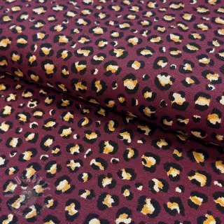 Tkanina dekoracyjna premium Leopard animal small wine