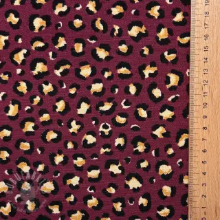 Tkanina dekoracyjna premium Leopard animal small wine