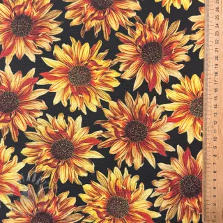 Tkanina dekoracyjna premium Golden bloom night digital print