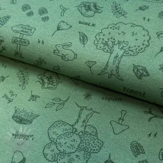 Tkanina dekoracyjna premium Wander woods doodle