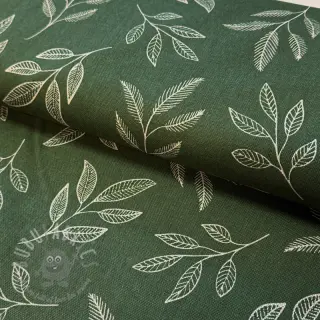 Tkanina dekoracyjna Linenlook Elegant leaf branch army