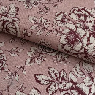 Tkanina dekoracyjna Linenlook Elegant rose bloom wine
