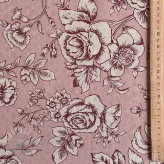 Tkanina dekoracyjna Linenlook Elegant rose bloom wine