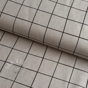Tkanina dekoracyjna Linenlook Freehand grid lines